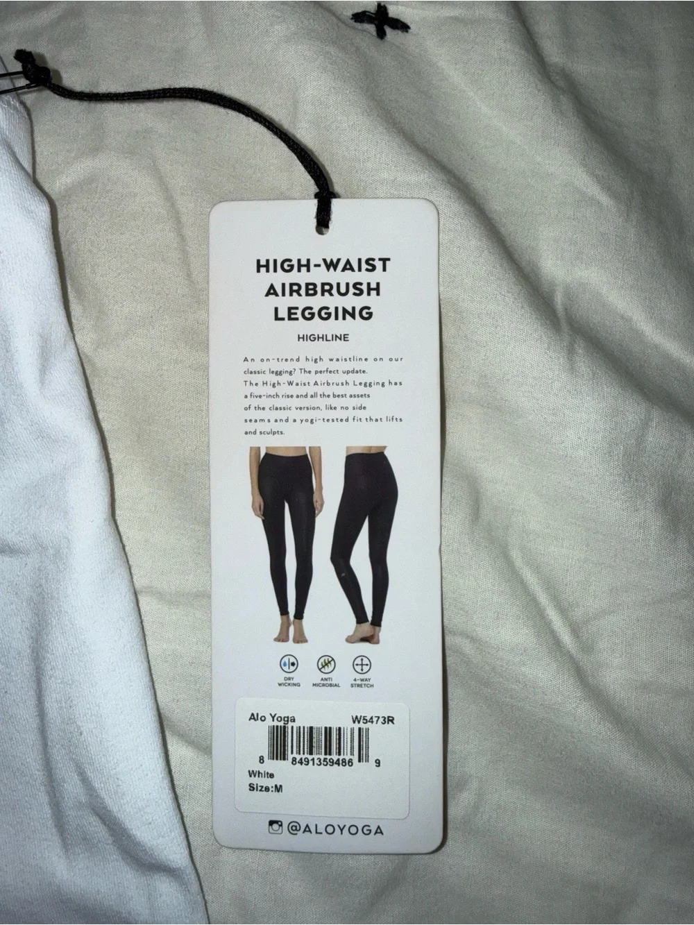 NWT Alo Yoga White Air Brush Leggings & Starlet Lace Bra set